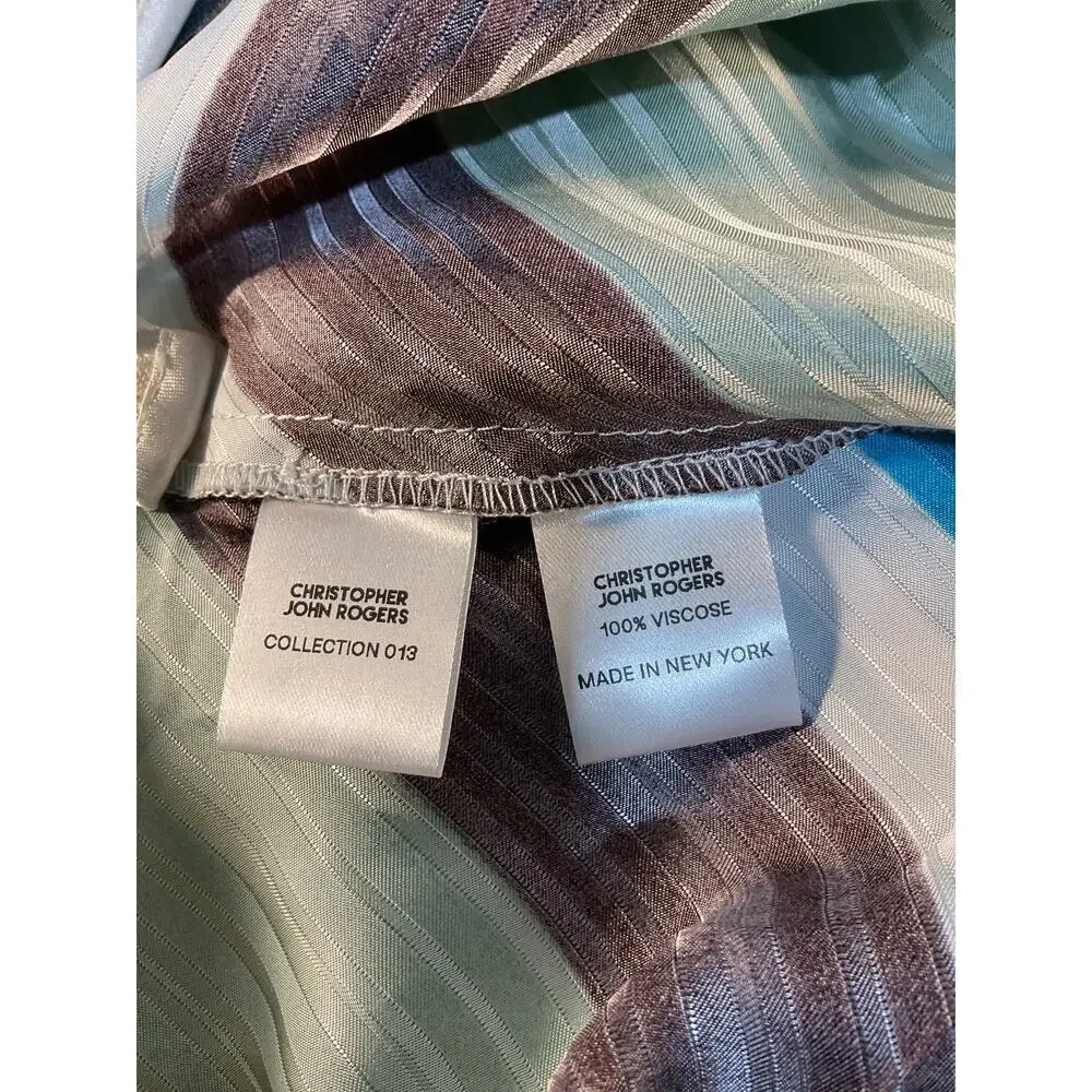 Christopher John Rogers Vibrant Multicolor Bias Maxi Skirt Size 2 - Picture 6 of 6